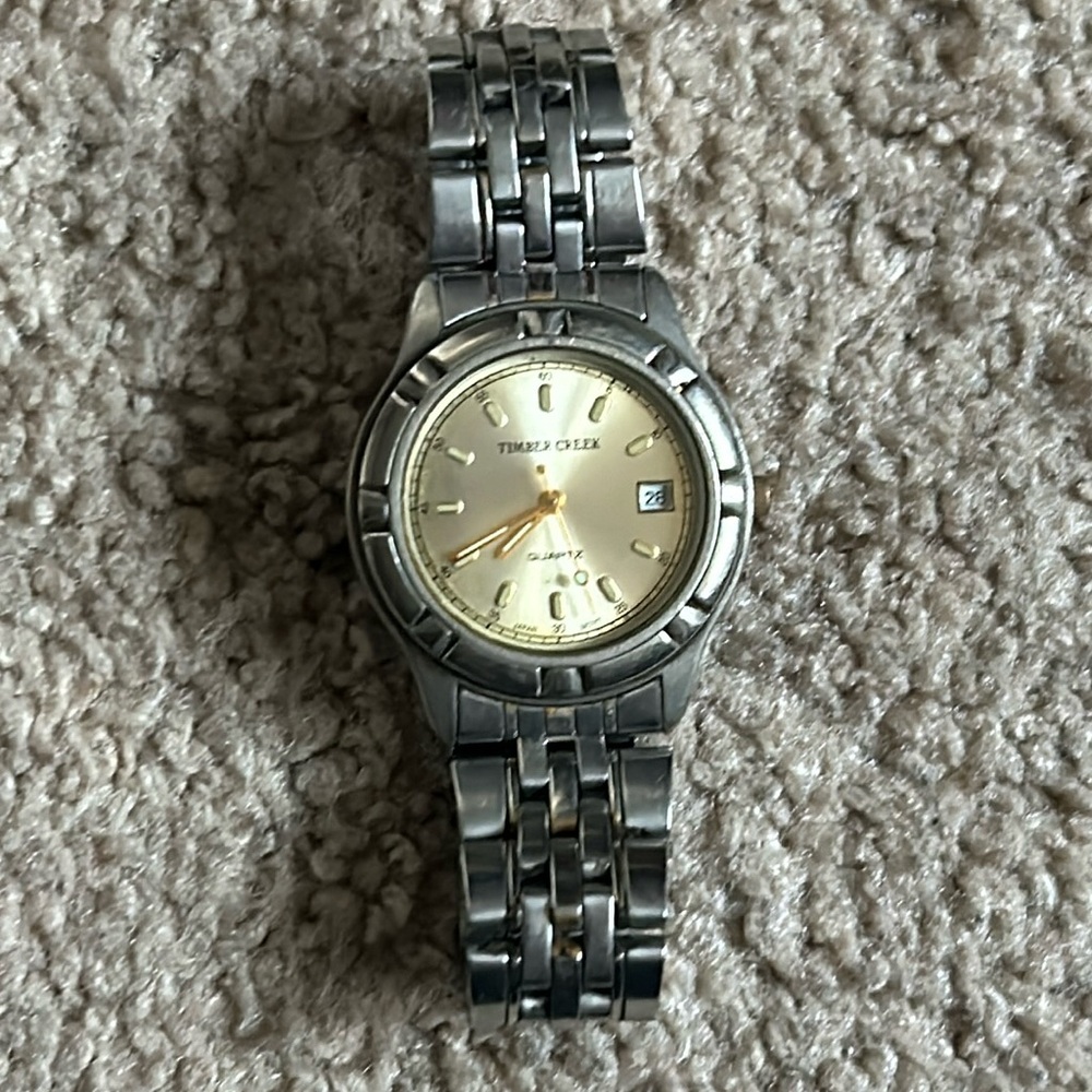 Timber creek women’s‎ vintage silver/gold bracelet watch OS measurements shown